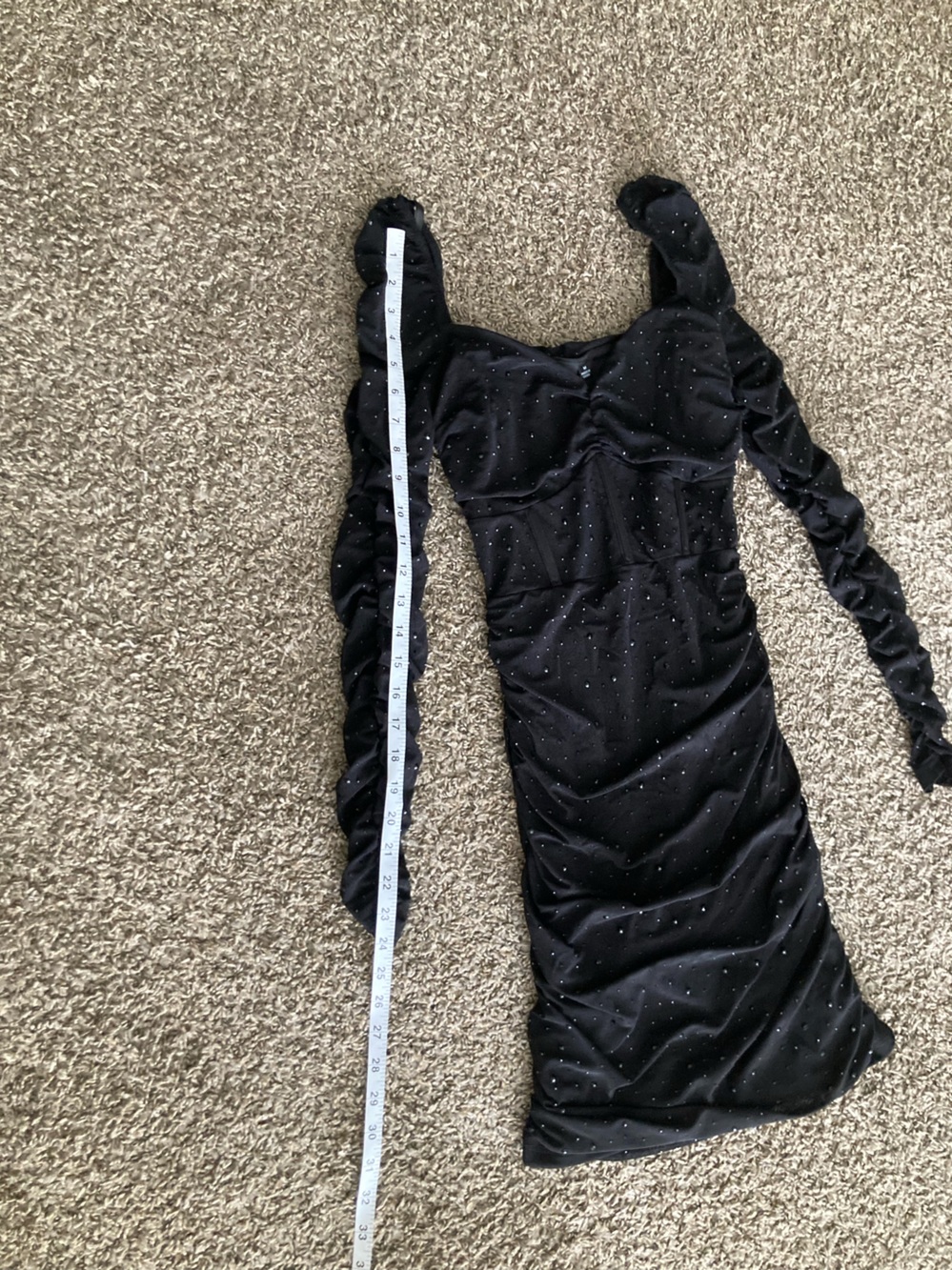 Windsor Black Rhinestone Mesh Corset Bodycon Mini Dress Size M - Picture 4 of 12